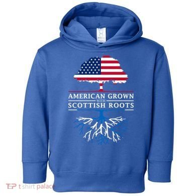 American Grown With Scottish Roots Gift Scotland Gift Toddler Hoodie