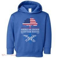 American Grown With Scottish Roots Gift Scotland Gift Toddler Hoodie thumb 0