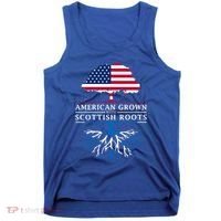 American Grown With Scottish Roots Gift Scotland Gift Tank Top thumb 0