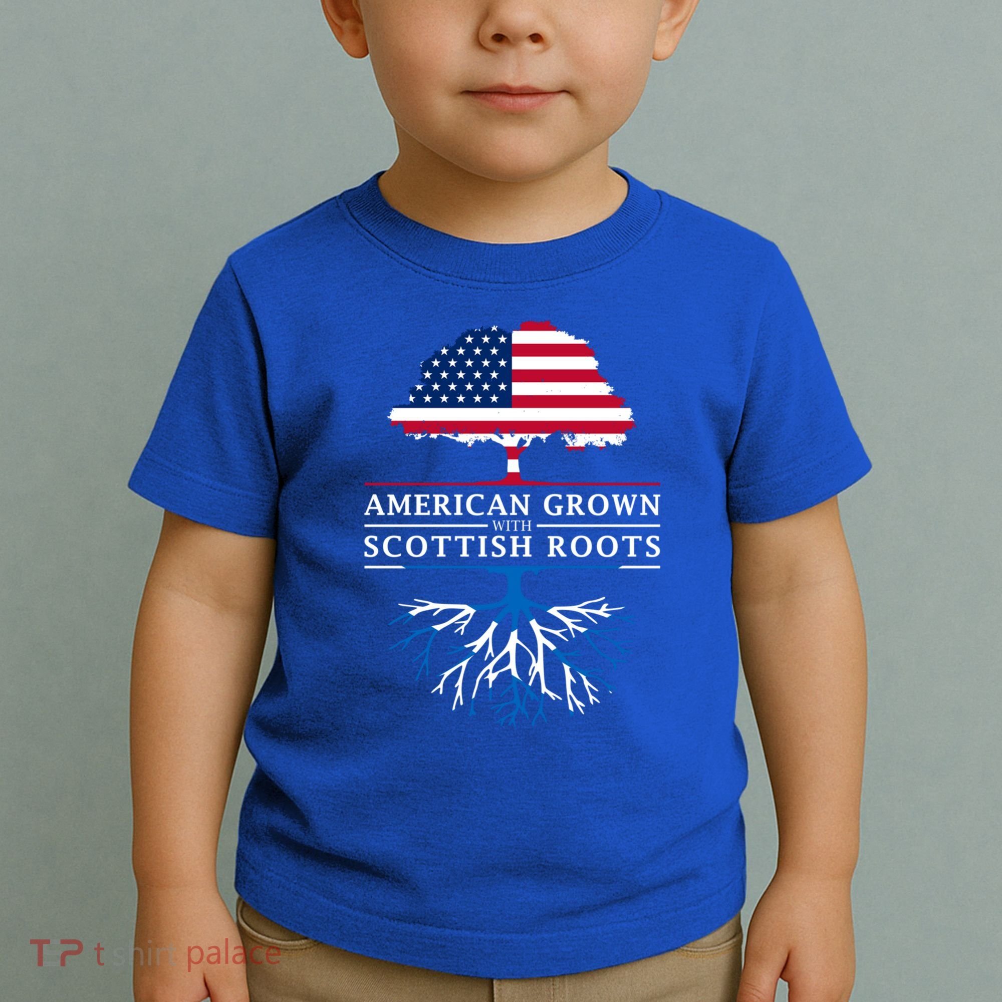 American Grown With Scottish Roots Gift Scotland Gift Toddler T-Shirt