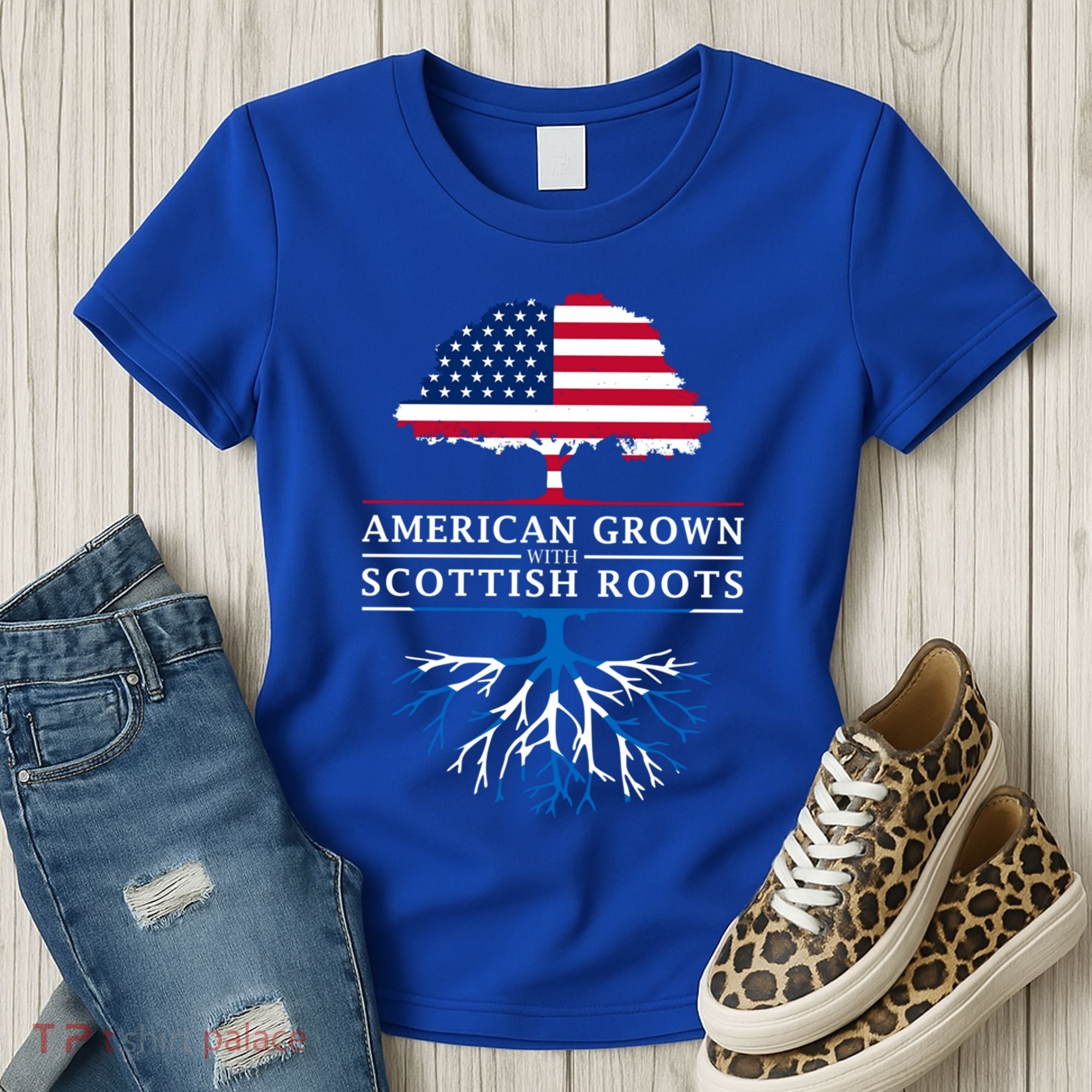 American Grown With Scottish Roots Gift Scotland Gift Women's T-Shirt