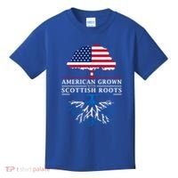 American Grown With Scottish Roots Gift Scotland Gift Kids T-Shirt thumb 0