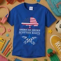 American Grown With Scottish Roots Gift Scotland Gift Kids T-Shirt thumb 3