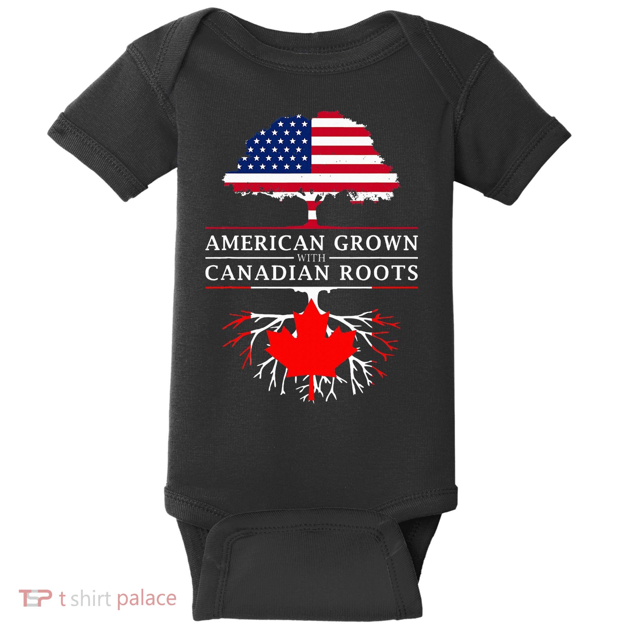 American Grown With Canadian Roots Canada Baby Bodysuit