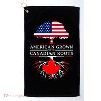 American Grown With Canadian Roots Canada Golf Towel thumb 0