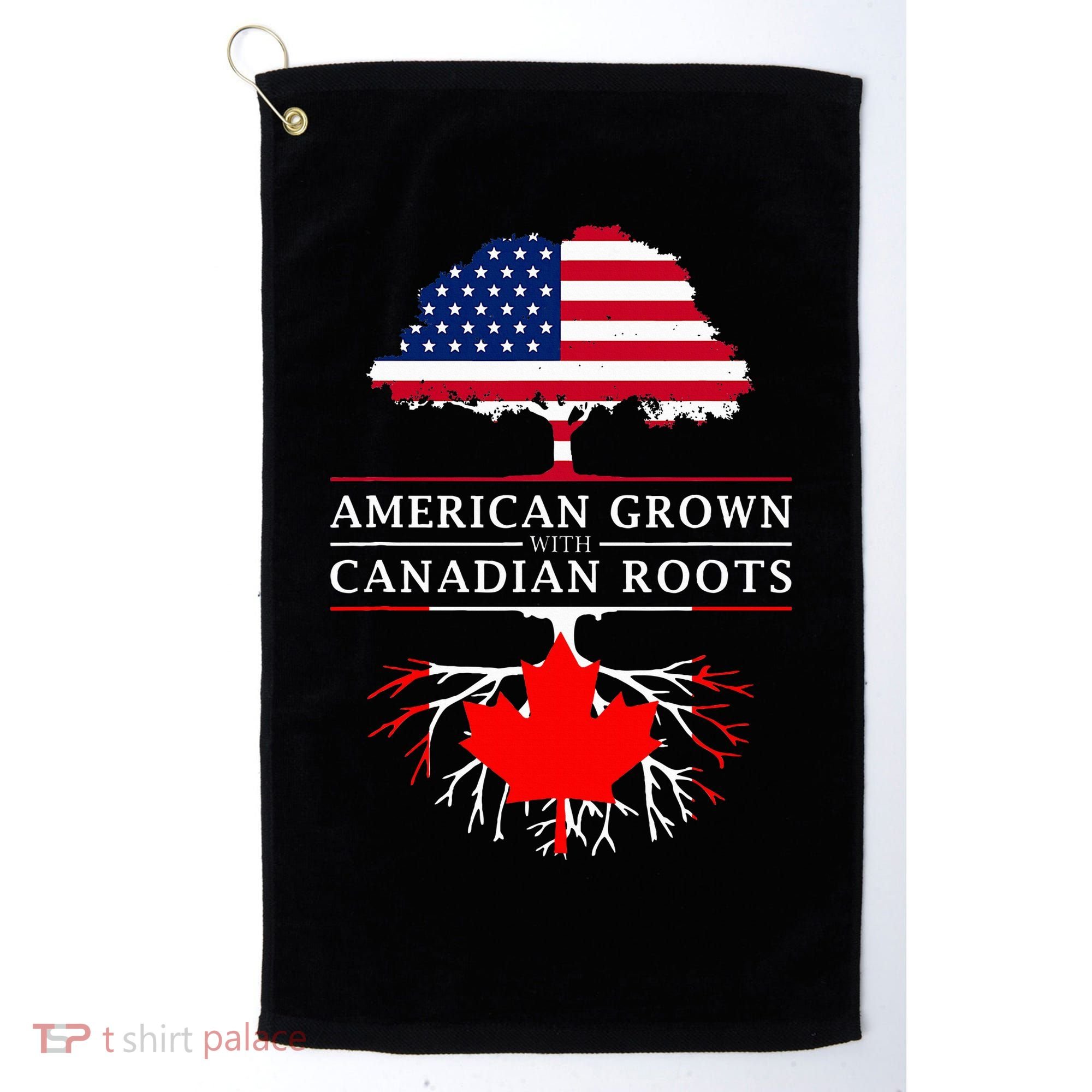 American Grown With Canadian Roots Canada Golf Towel