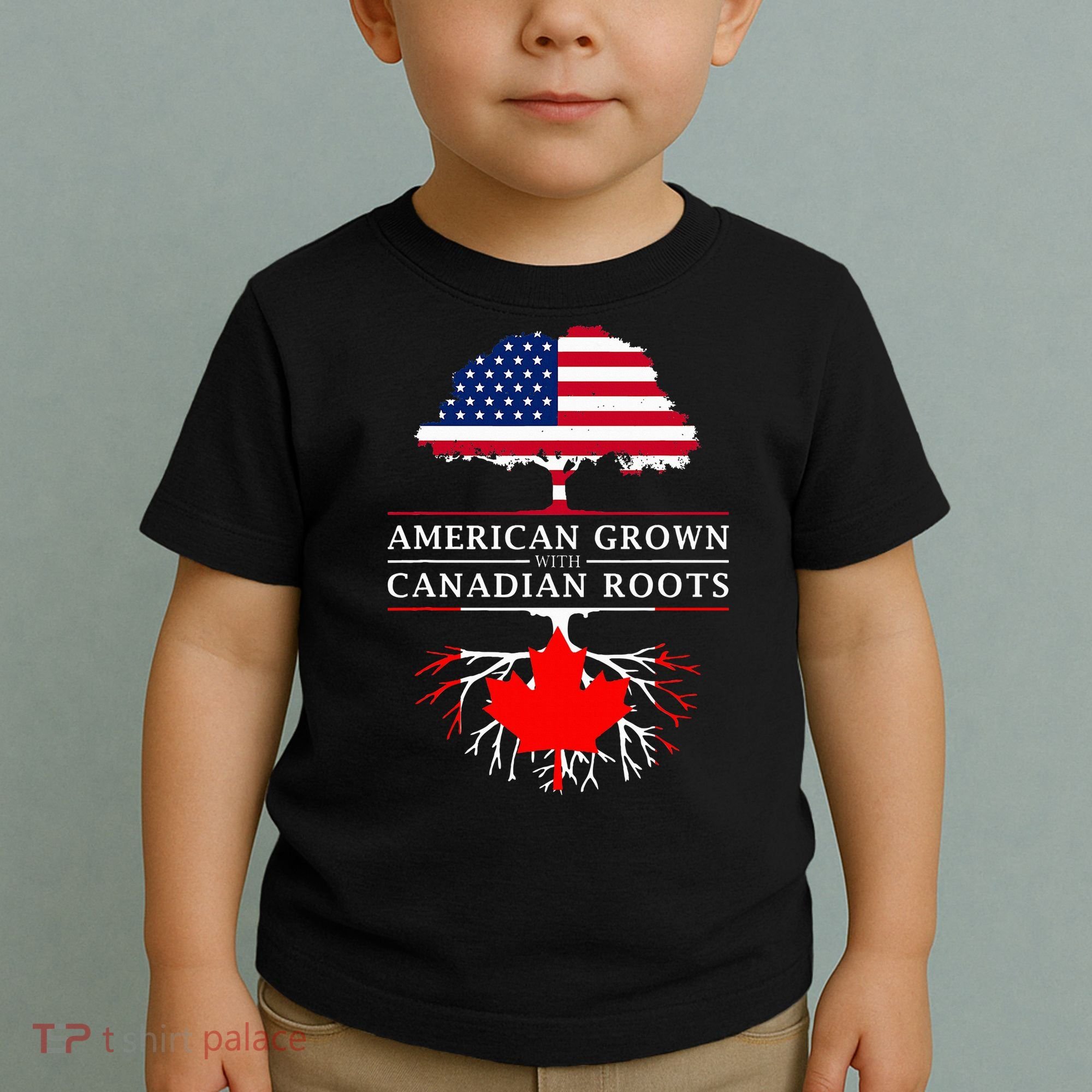 American Grown With Canadian Roots Canada Toddler T-Shirt