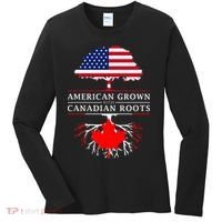 American Grown With Canadian Roots Canada Women's Long Sleeve Shirt thumb 0