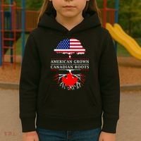American Grown With Canadian Roots Canada Kids Hoodie thumb 3