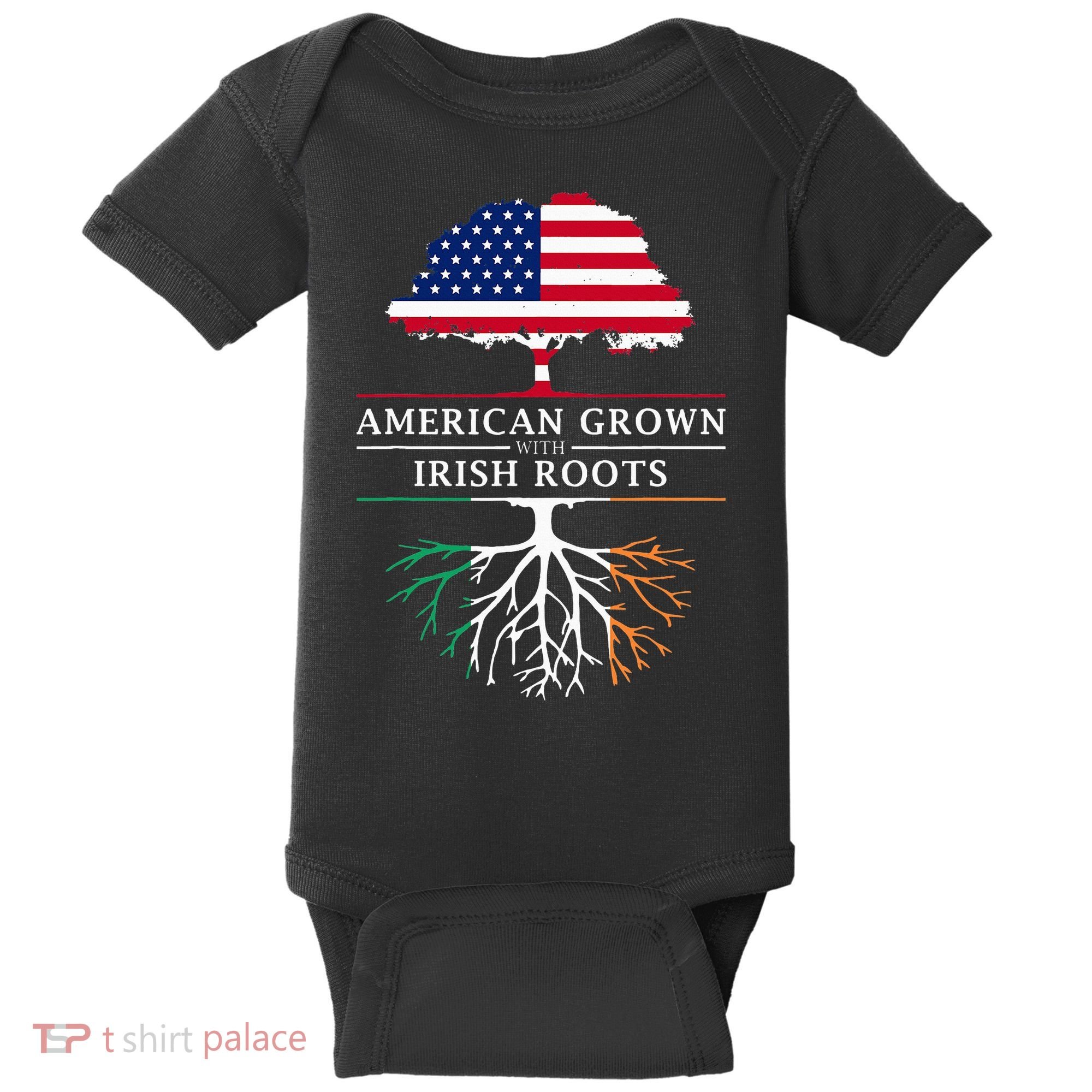 American Grown with Irish Roots Ireland Baby Bodysuit