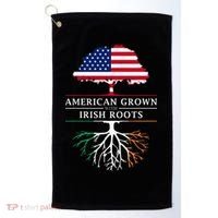 American Grown with Irish Roots Ireland Golf Towel thumb 0