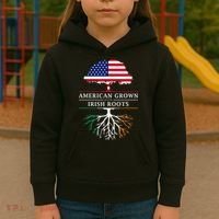 American Grown with Irish Roots Ireland Kids Hoodie thumb 3