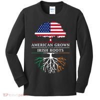 American Grown with Irish Roots Ireland Kids Long Sleeve Shirt thumb 0