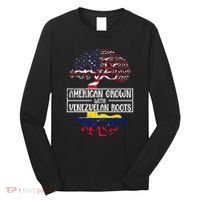 American Grown With Venezuelan Roots Usa Flag Venezuela Long Sleeve Shirt thumb 0