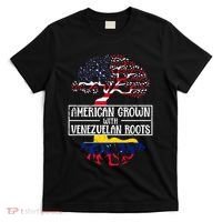 American Grown With Venezuelan Roots Usa Flag Venezuela T-Shirt thumb 0