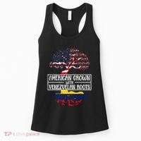 American Grown With Venezuelan Roots Usa Flag Venezuela Women's Tank Top thumb 0