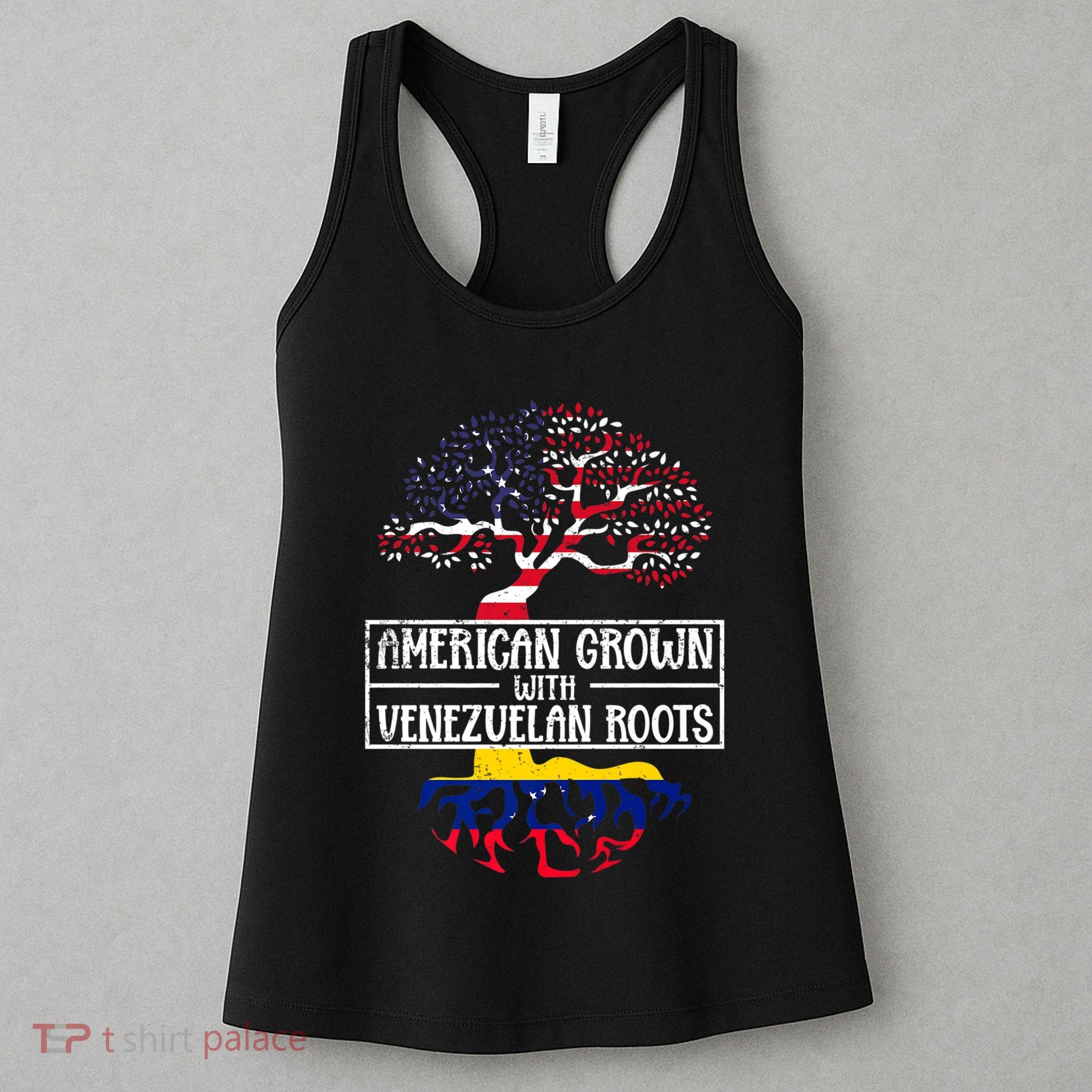 American Grown With Venezuelan Roots Usa Flag Venezuela Women's Tank Top