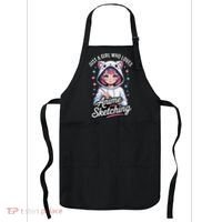 Anime Girl With Cat Ears Holding Marker Apron thumb 0