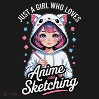 Anime Girl With Cat Ears Holding Marker Women's Hoodie thumb 2