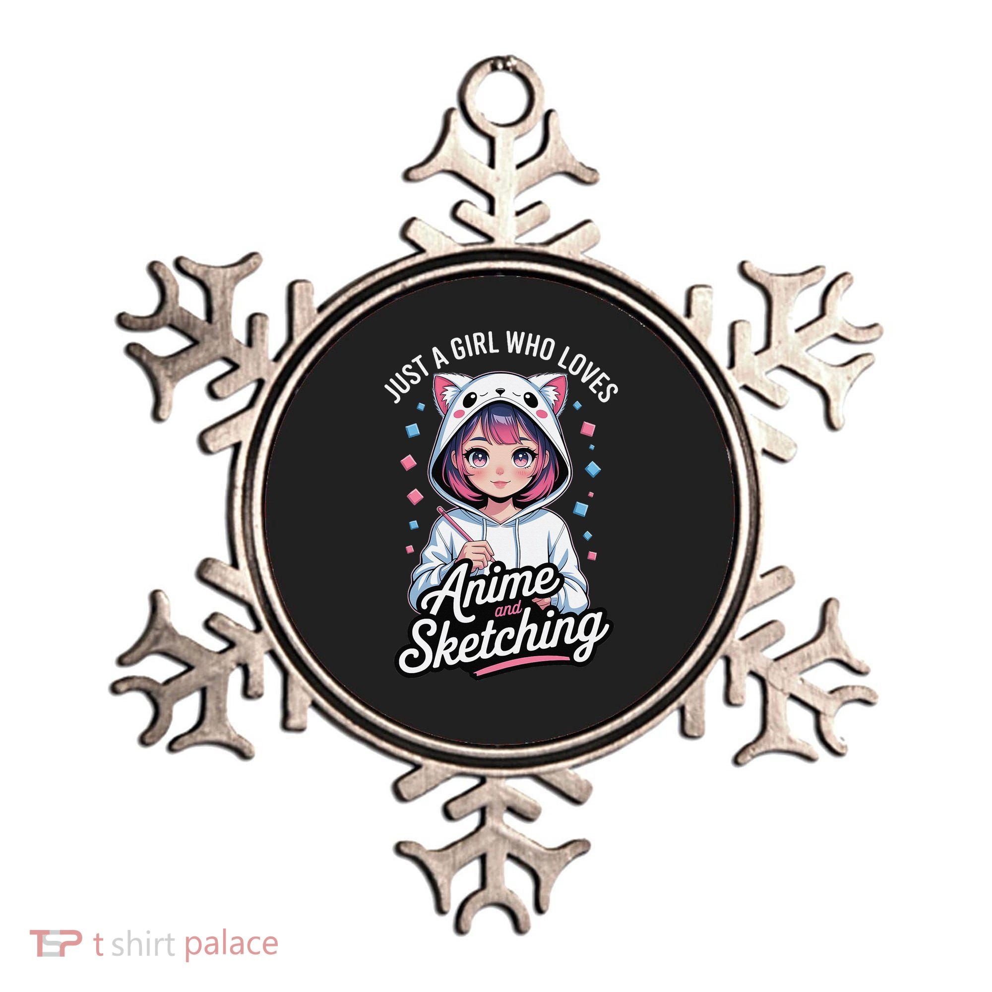 Anime Girl With Cat Ears Holding Marker Ornament