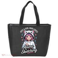 Anime Girl With Cat Ears Holding Marker Tote Bag thumb 0