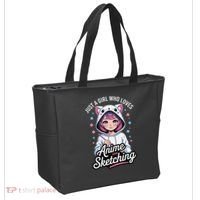 Anime Girl With Cat Ears Holding Marker Tote Bag thumb 2