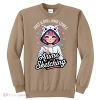 Anime Girl With Cat Ears Holding Marker Sweatshirt thumb 0