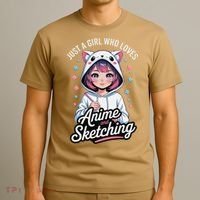Anime Girl With Cat Ears Holding Marker T-Shirt thumb 3