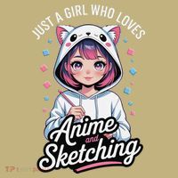 Anime Girl With Cat Ears Holding Marker Mousepad thumb 1