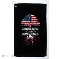 American Grown With Canadian Roots Canada Gift Golf Towel thumb 0