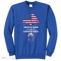 American Grown With Canadian Roots Canada Gift Sweatshirt thumb 0