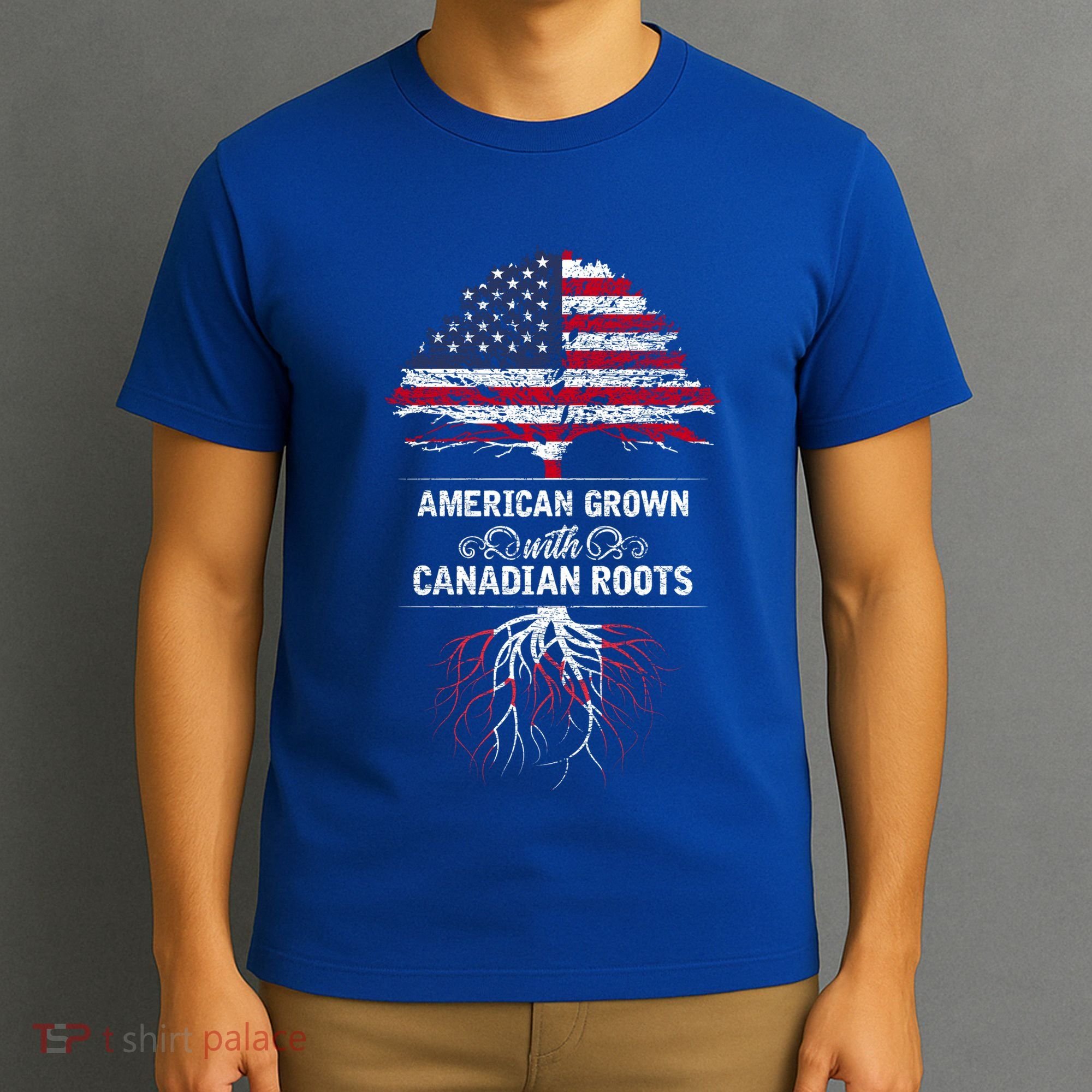 American Grown With Canadian Roots Canada Gift T-Shirt