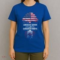 American Grown With Canadian Roots Canada Gift T-Shirt thumb 4