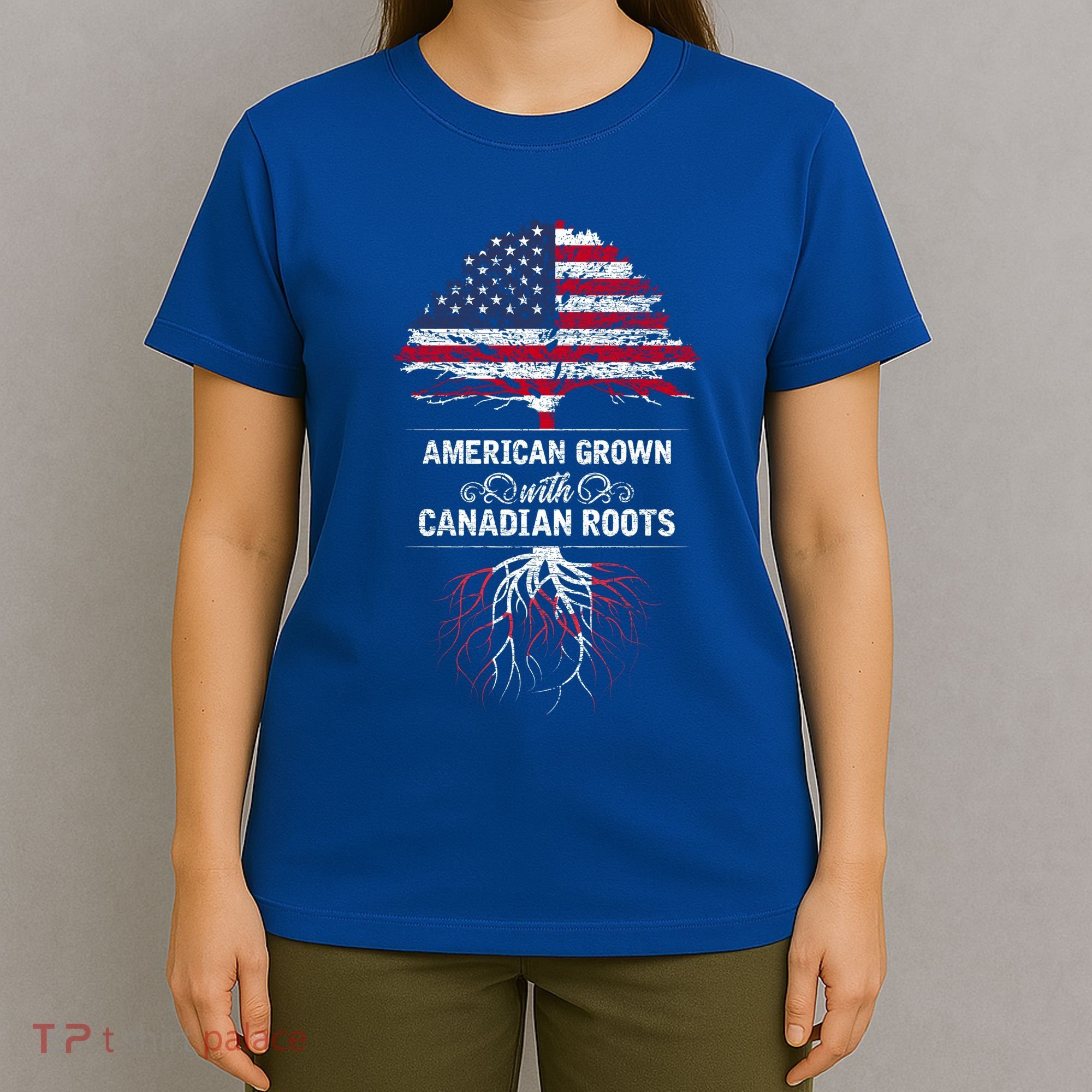 American Grown With Canadian Roots Canada Gift T-Shirt