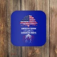 American Grown With Canadian Roots Canada Gift Coaster thumb 0