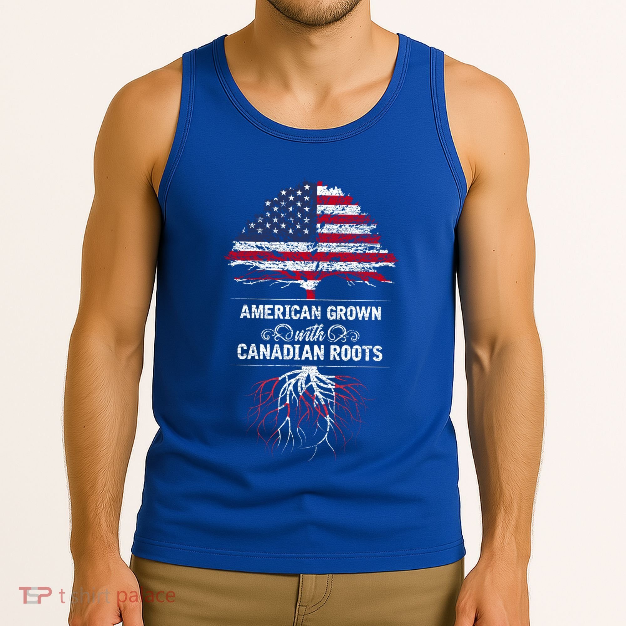 American Grown With Canadian Roots Canada Gift Tank Top