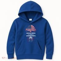 American Grown With Canadian Roots Canada Gift Kids Hoodie thumb 0