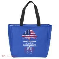 American Grown With Canadian Roots Canada Gift Tote Bag thumb 0