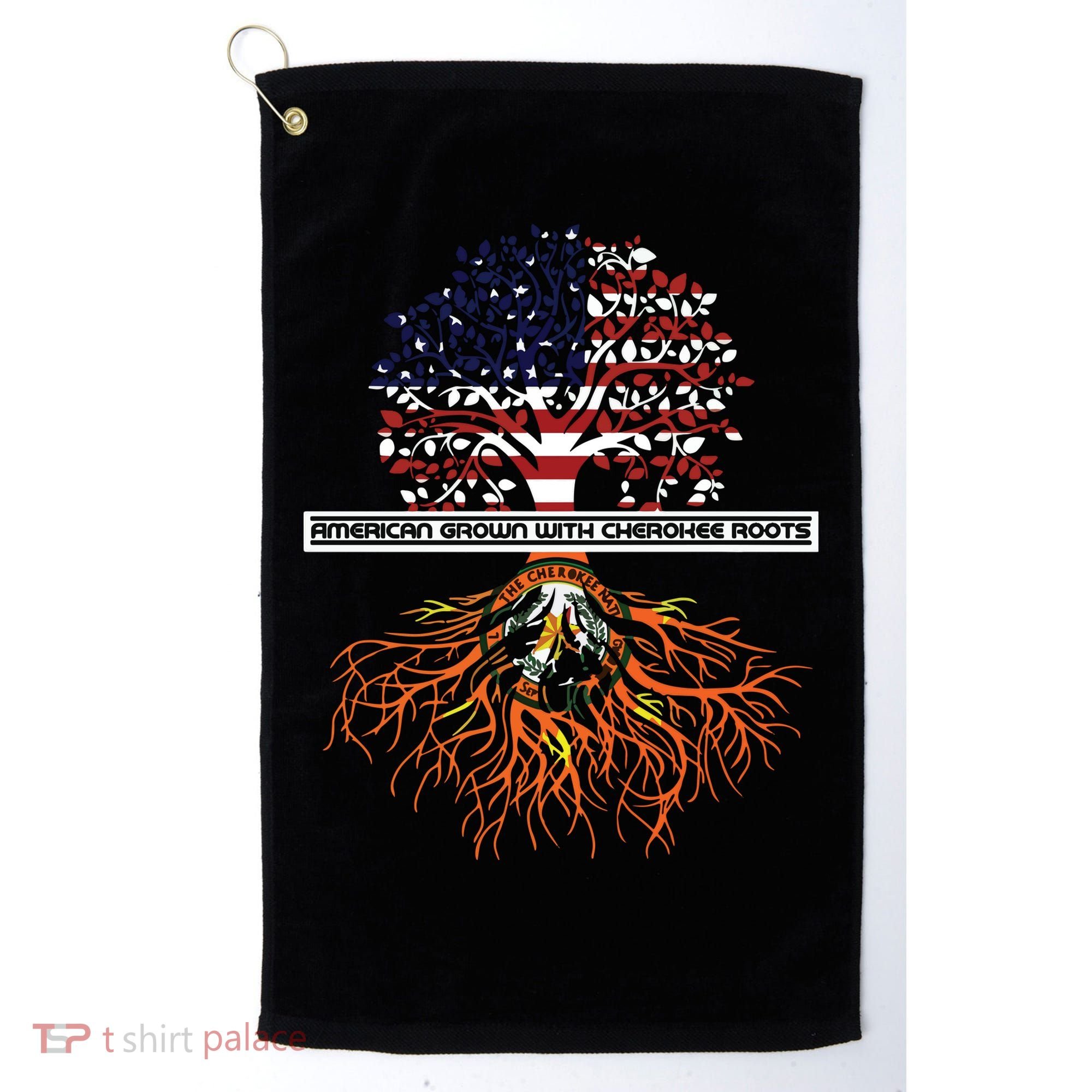 American Grown With Cherokee Roots Tribe Native American Golf Towel