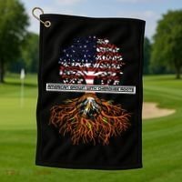 American Grown With Cherokee Roots Tribe Native American Golf Towel thumb 1