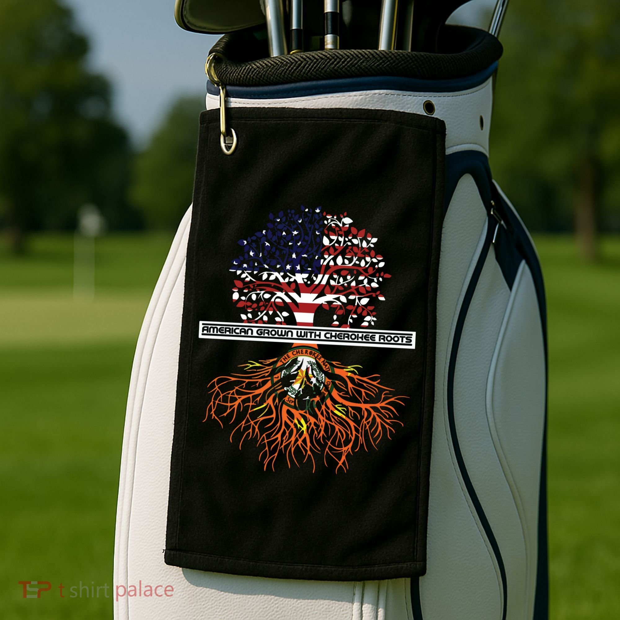 American Grown With Cherokee Roots Tribe Native American Golf Towel