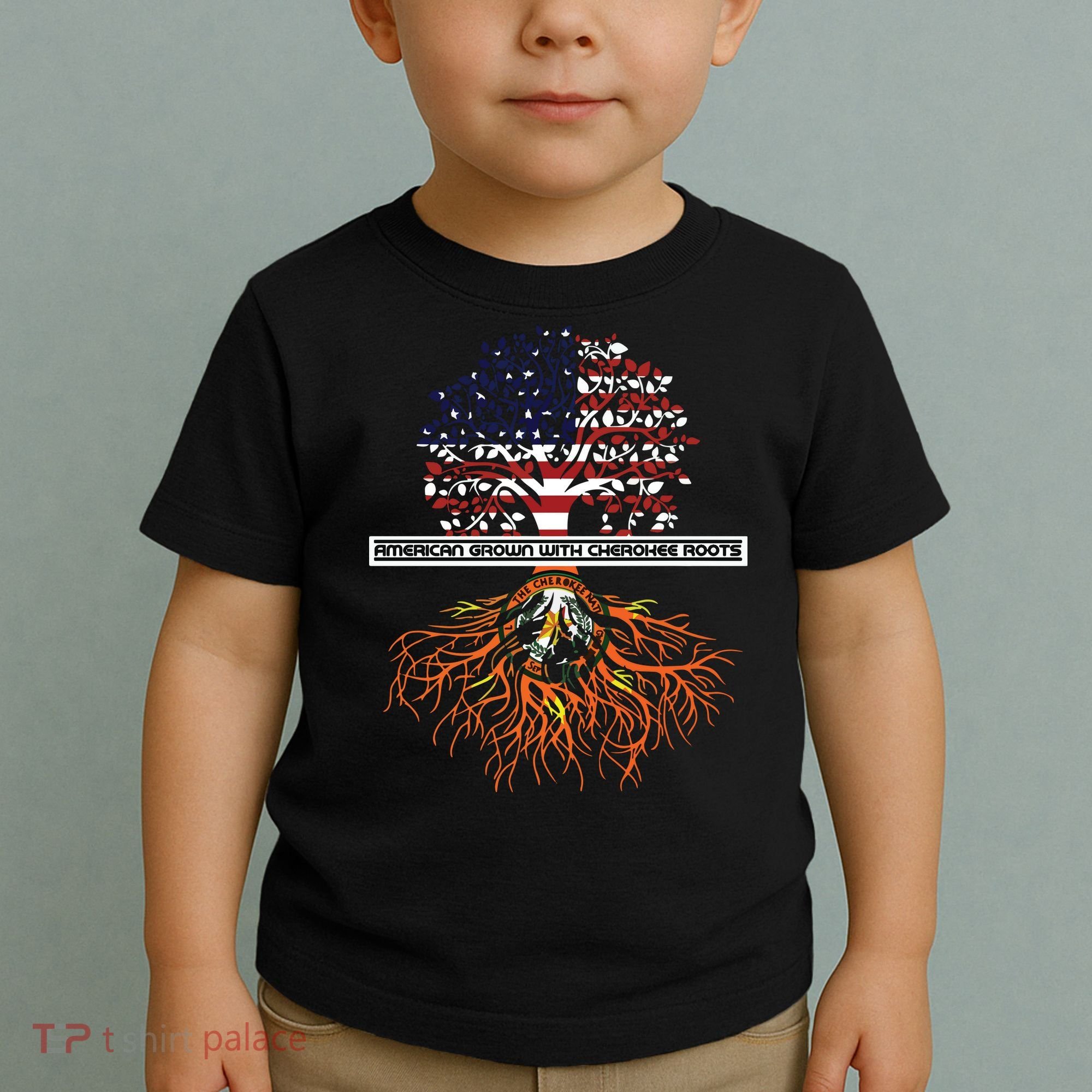 American Grown With Cherokee Roots Tribe Native American Toddler T-Shirt