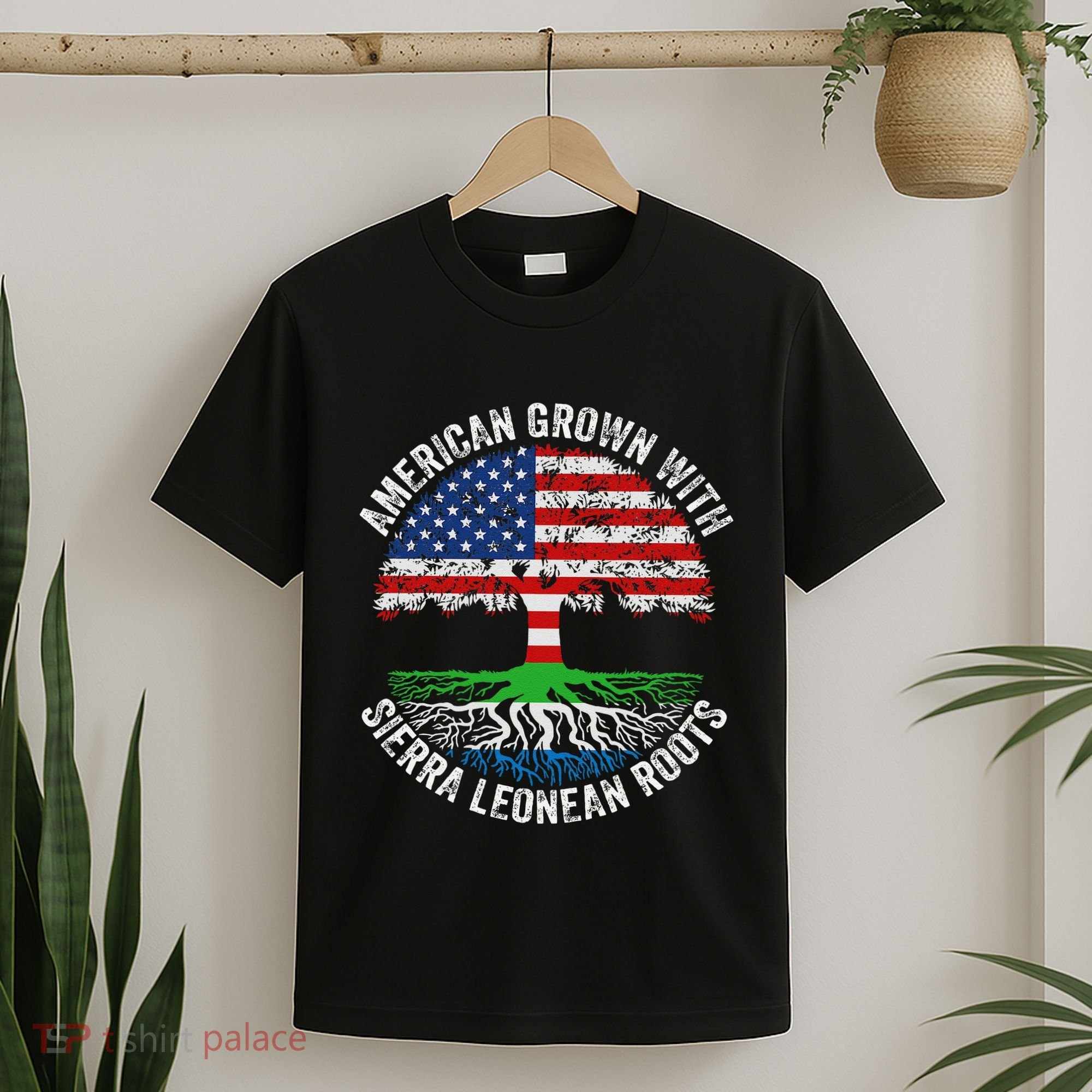 American Grown With Sierra Leonean Roots Sierra Leone Flag T-Shirt
