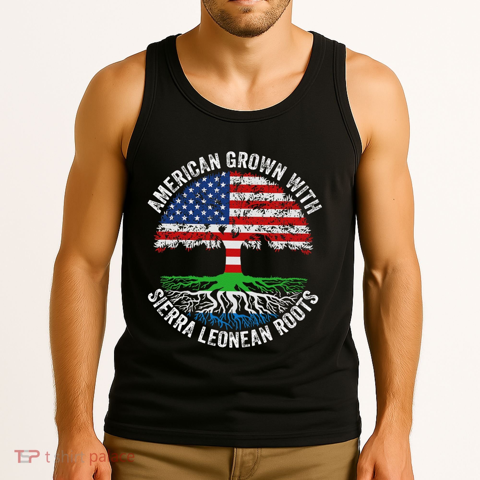 American Grown With Sierra Leonean Roots Sierra Leone Flag Tank Top