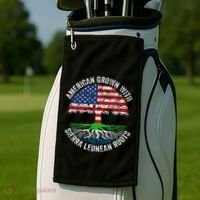 American Grown With Sierra Leonean Roots Sierra Leone Flag Golf Towel thumb 2