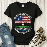 American Grown With Sierra Leonean Roots Sierra Leone Flag Women's T-Shirt thumb 3