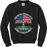 American Grown With Sierra Leonean Roots Sierra Leone Flag Kids Sweatshirt thumb 0