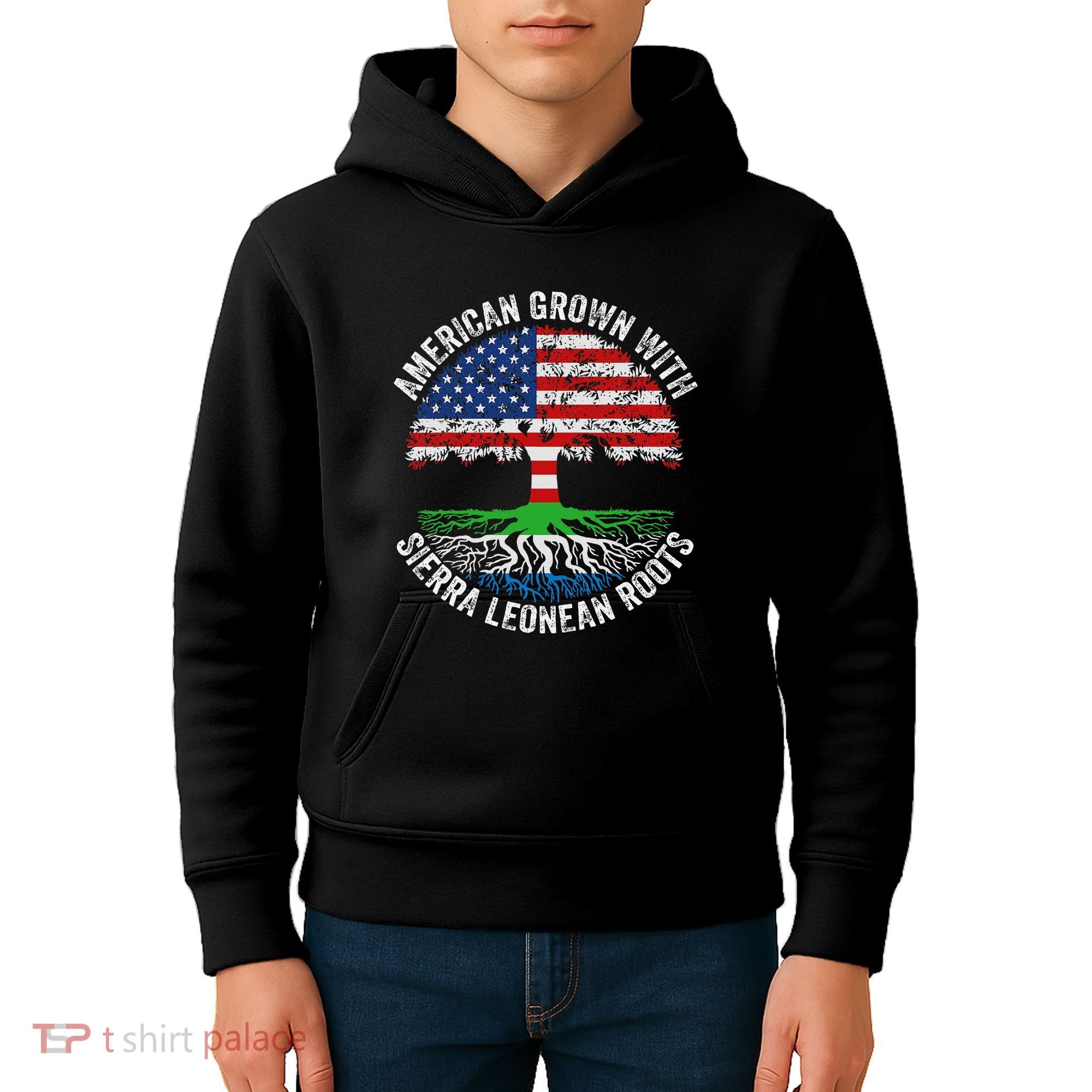 American Grown With Sierra Leonean Roots Sierra Leone Flag Kids Hoodie
