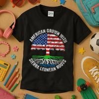 American Grown With Sierra Leonean Roots Sierra Leone Flag Kids T-Shirt thumb 3