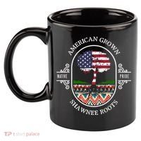 American Grown With Shawnee Tribe Roots Native Indian Pride Cool Gift 11oz C Handle Ceramic Mug thumb 2